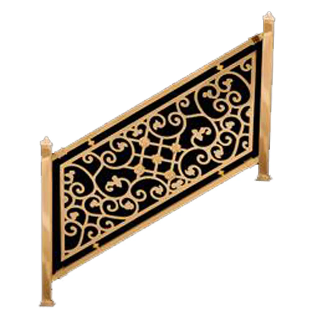 Gold Luxury Design Aluminum Stair Railings Balustrade Cast Ornament Aluminum Handrail