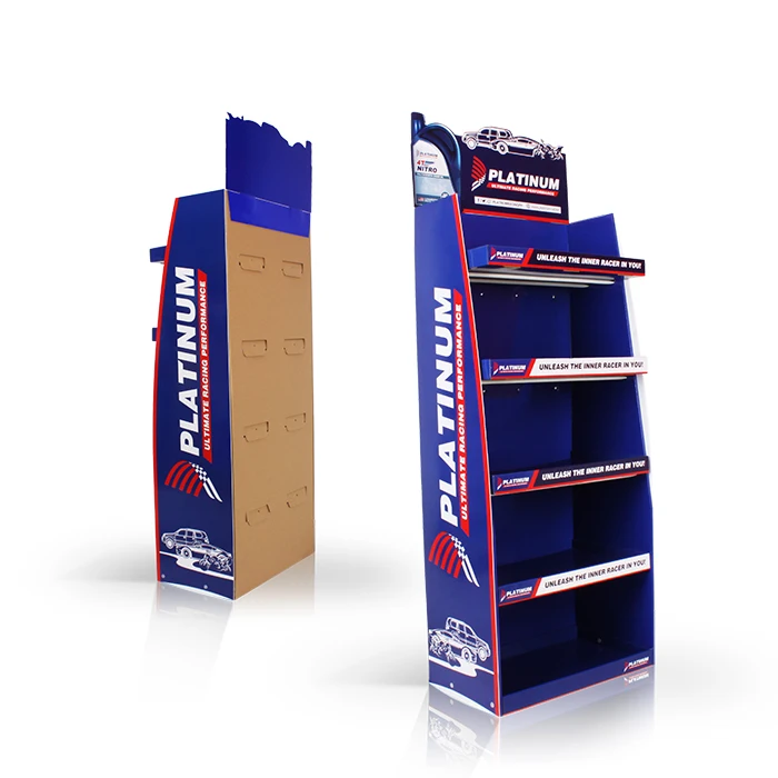 Custom Design 4 Tiers Supermarket Promotion Corrugated Retail Display Pos Cardboard Floor Display For Toys