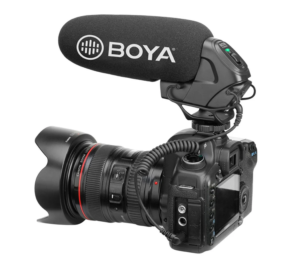 BOYA BY-BM3030 On-Camera Shotgun Microphone 3.5mm Headphone Jack for Canon Nikon Sony DSLR Camcorder Audio Recorder Video Mic