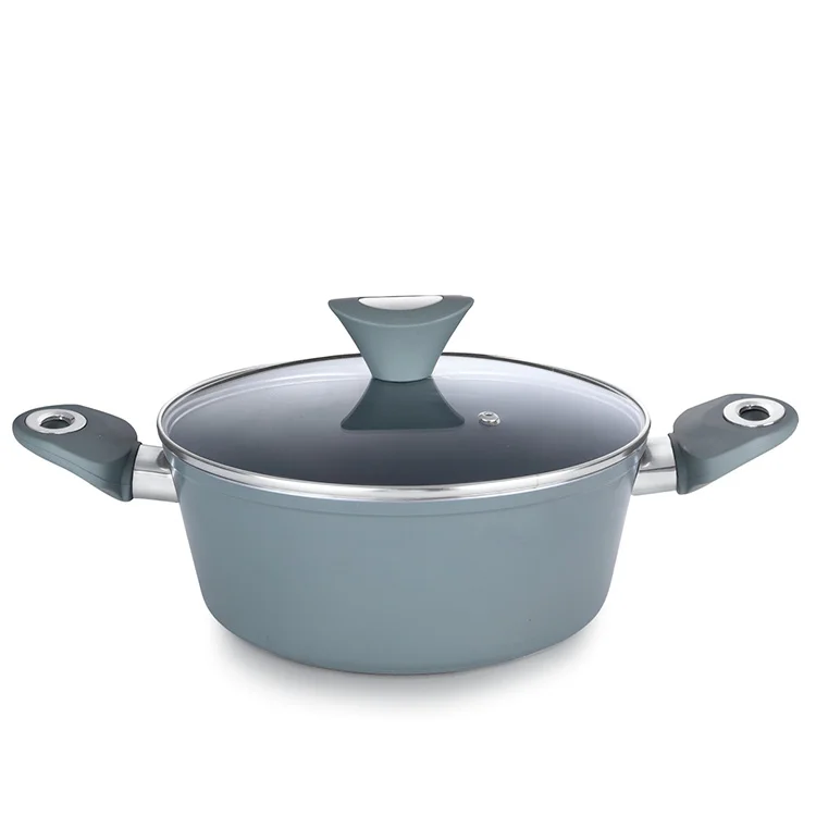 Popular forged nonstick 7pcs cookware set with stone coating