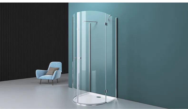 Customized 304 Stainless Steel Shower Room Single Framed Bi-Fold bathroom corner Tempered Glass Shower Door