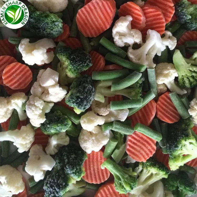 IQF Frozen Chopped Mixed Raw Vegetables Packet with Broccoli Cauliflower Carrots Peas Corn Bag of Veggies Asian Winter Blend