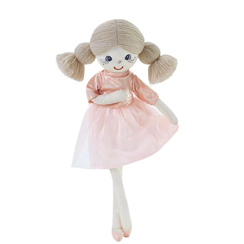 Custom handmade dance girl ballerina rag doll with pink Dress