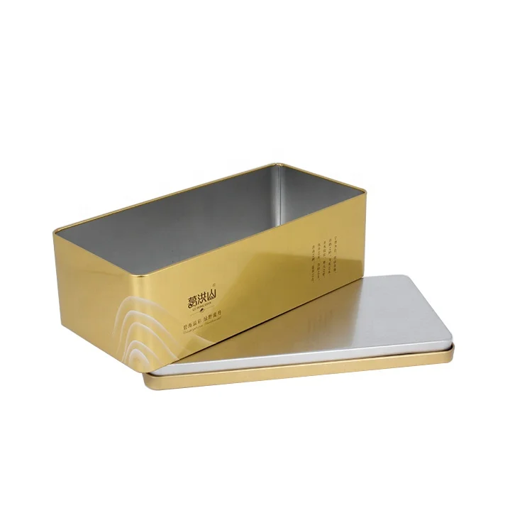Food grade material tea storage custom wholesale tea tin box with double lid for 500g