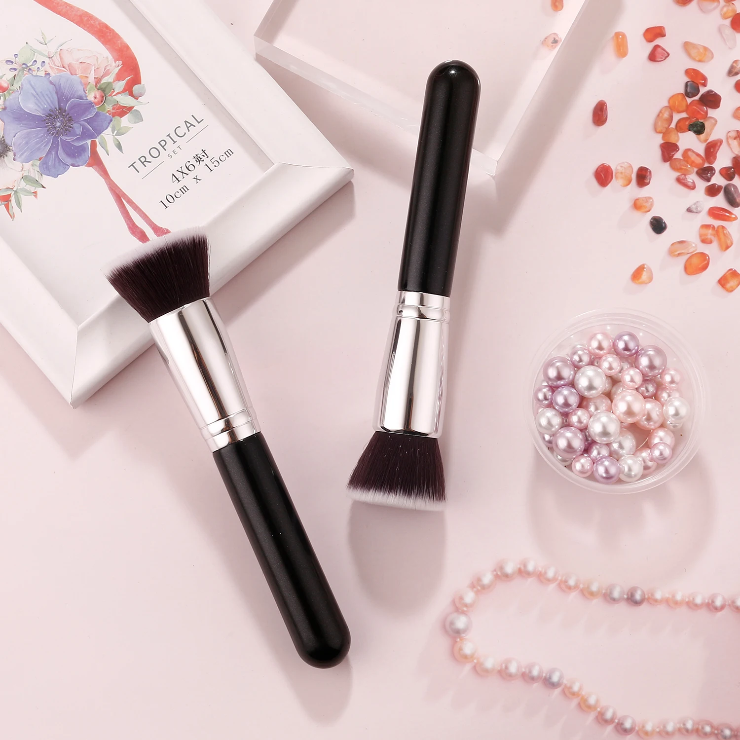 2024 New Travel Single Foundation Powder Concealer Face Eye Shadows Brush Private Label Makeup Brush Set Manufacture OEM