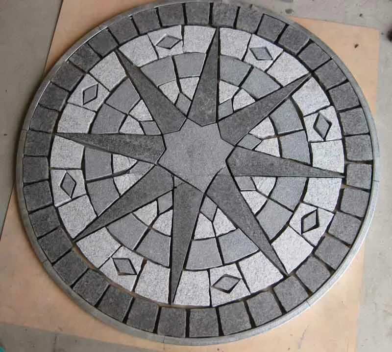 Custom Design Available Natural Granite Compass Paving Stone For Garden