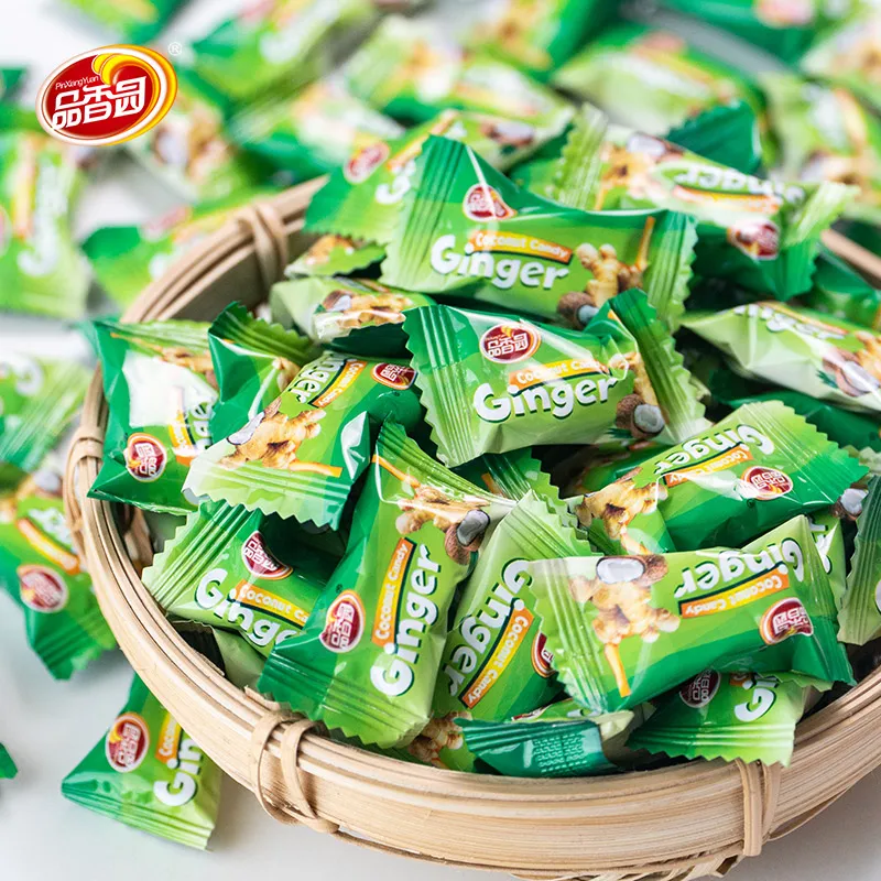 Mint brown sweet coconut ginger hard candy