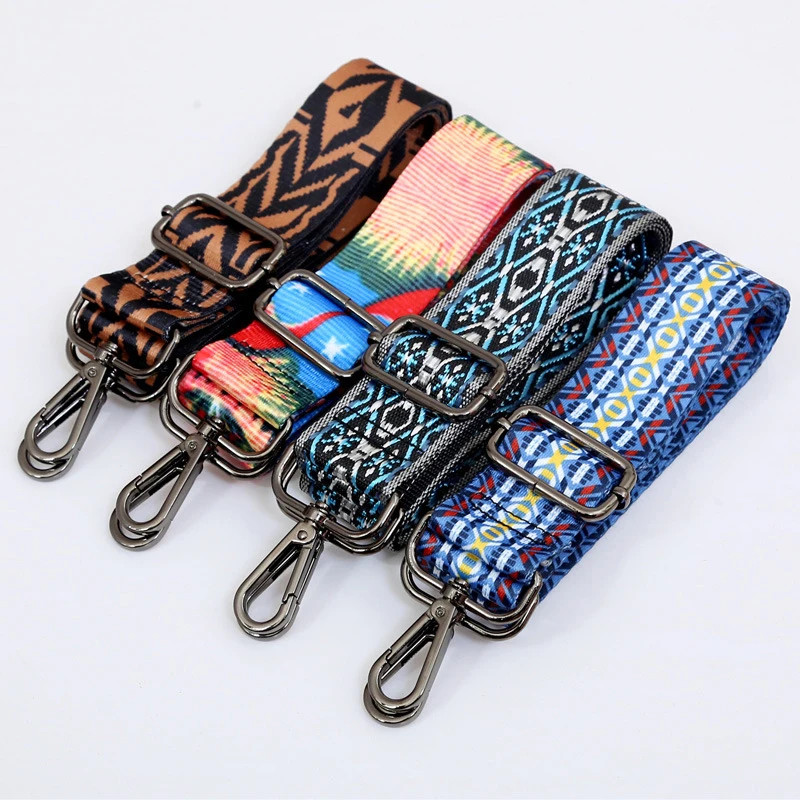 Adjustable 3.8*140 Cm Cotton Cross body Handbag Belt Width 80-140 Cm Bag Shoulder Strap With Silver/Gold Buckle