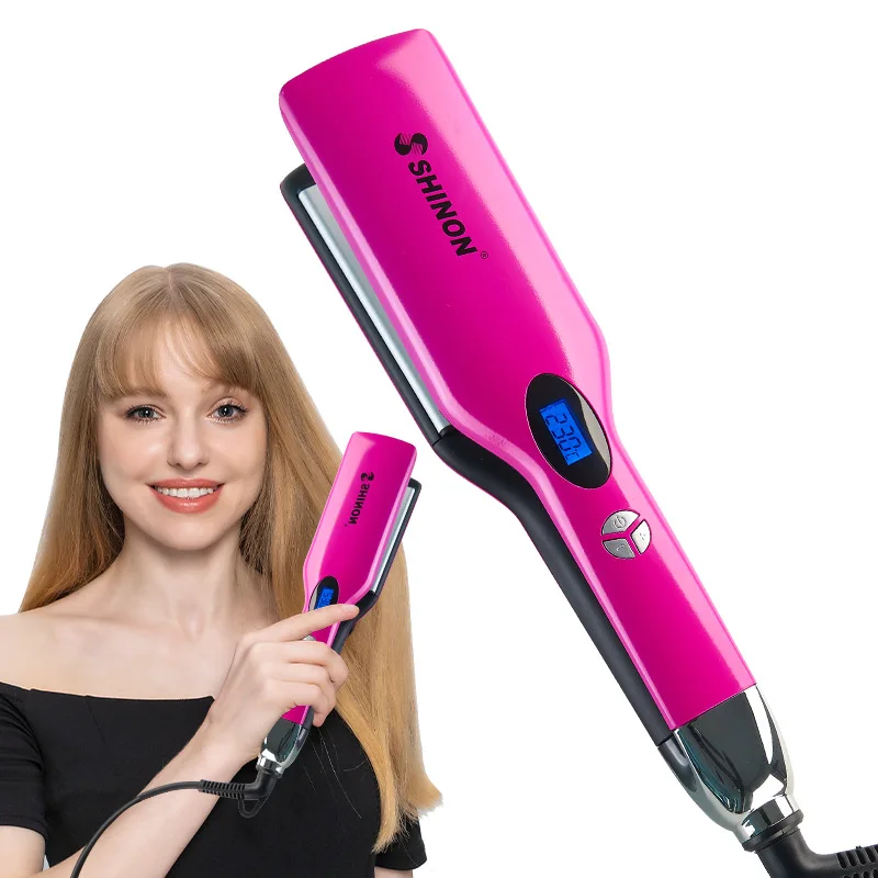 Suttik SH-8785 Red Adjustable Temperature Hair Straightener with LCD Display for Customized Smooth Styling hair straightener