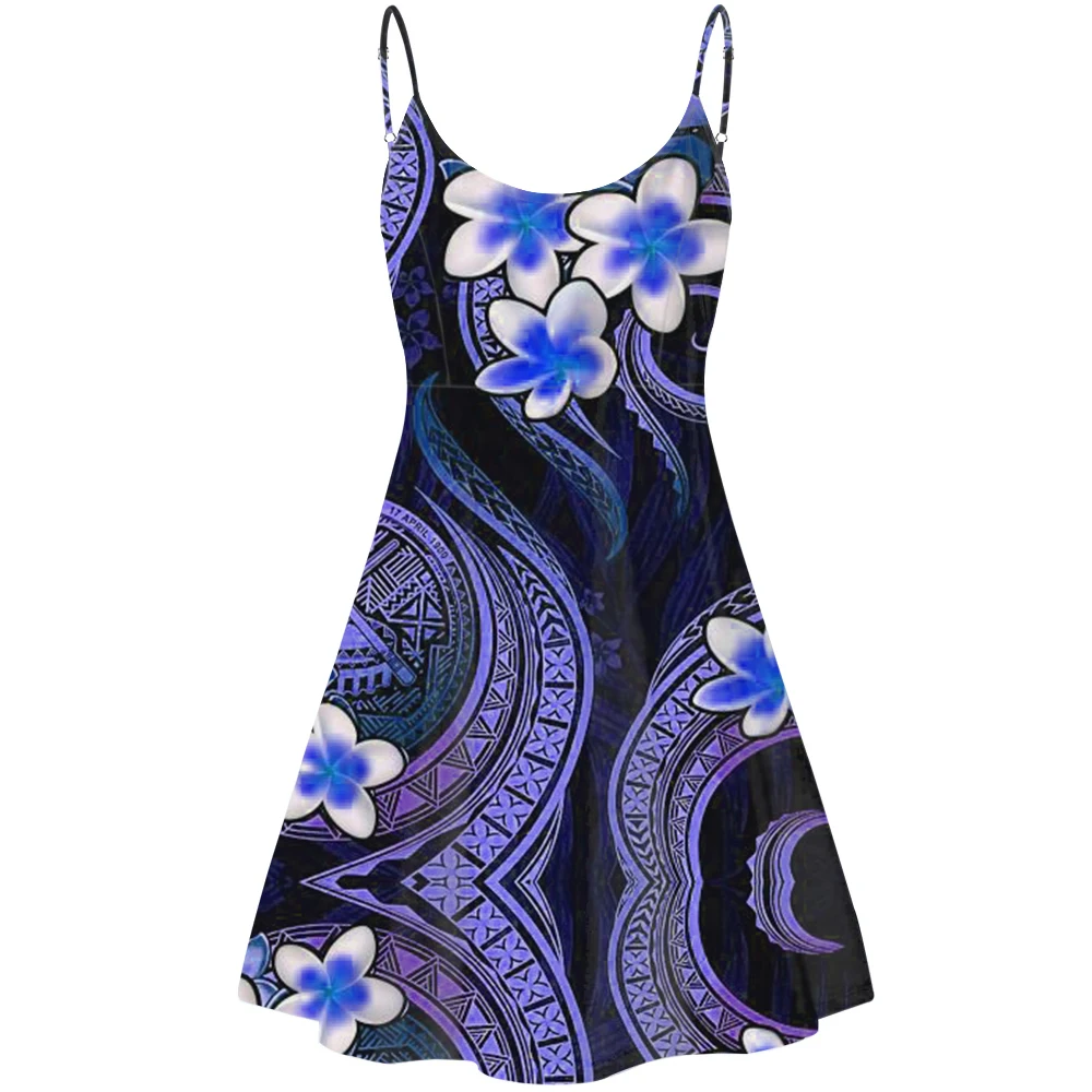 Модное сексуальное летнее Мини-Платье, полинезийские племенные самоанские принты, женские комбинированные платья, Повседневное платье с открытой спиной, оптовая продажа