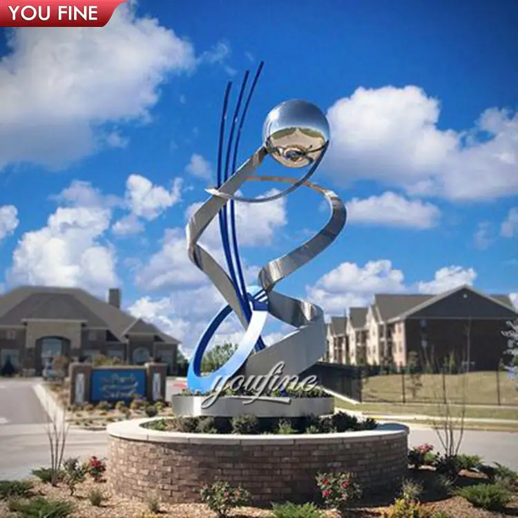 
Morden Metal Mirror Polished Stainless Steel City Sculpture 
