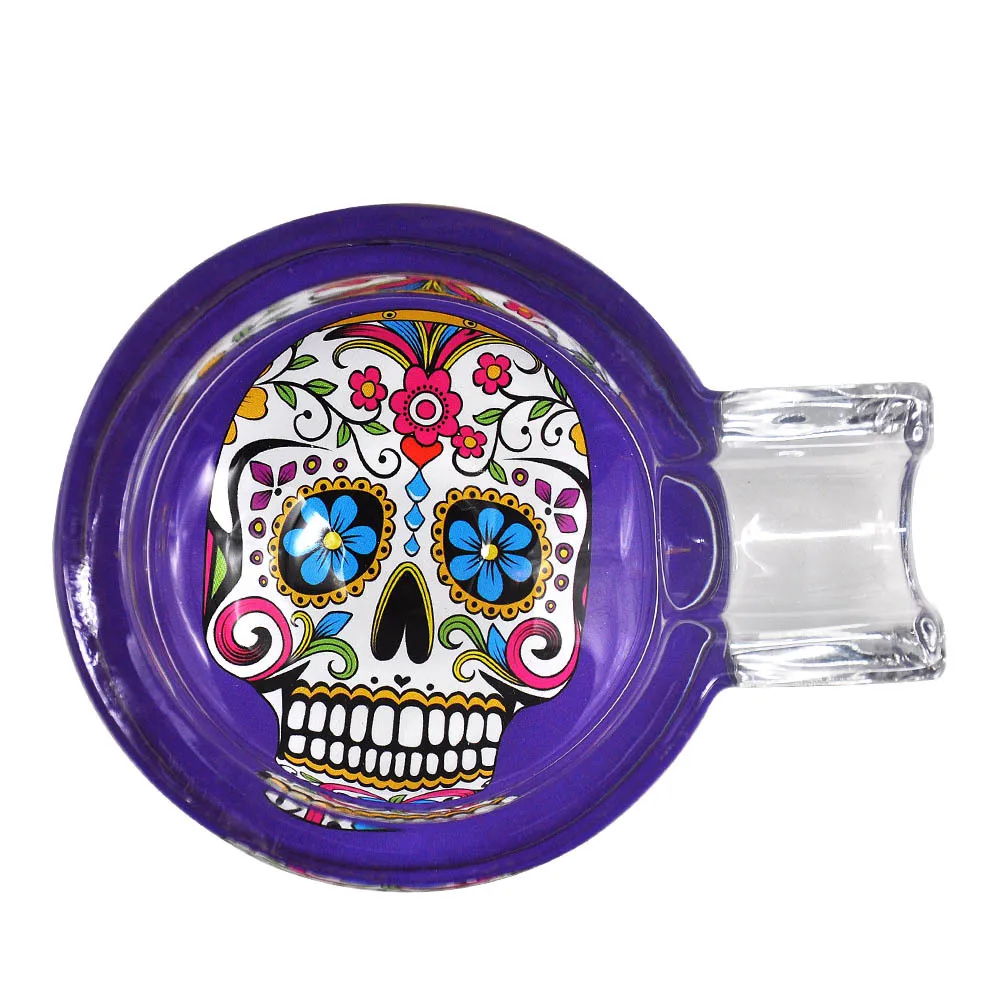 New Premium Quality Glass Ghost printing Ashtray Smoking Accessories Cigar Ashtray Round Ashtray For Indoor