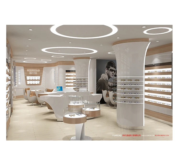 Modern eyewear display showcase, optical displays for optical store design