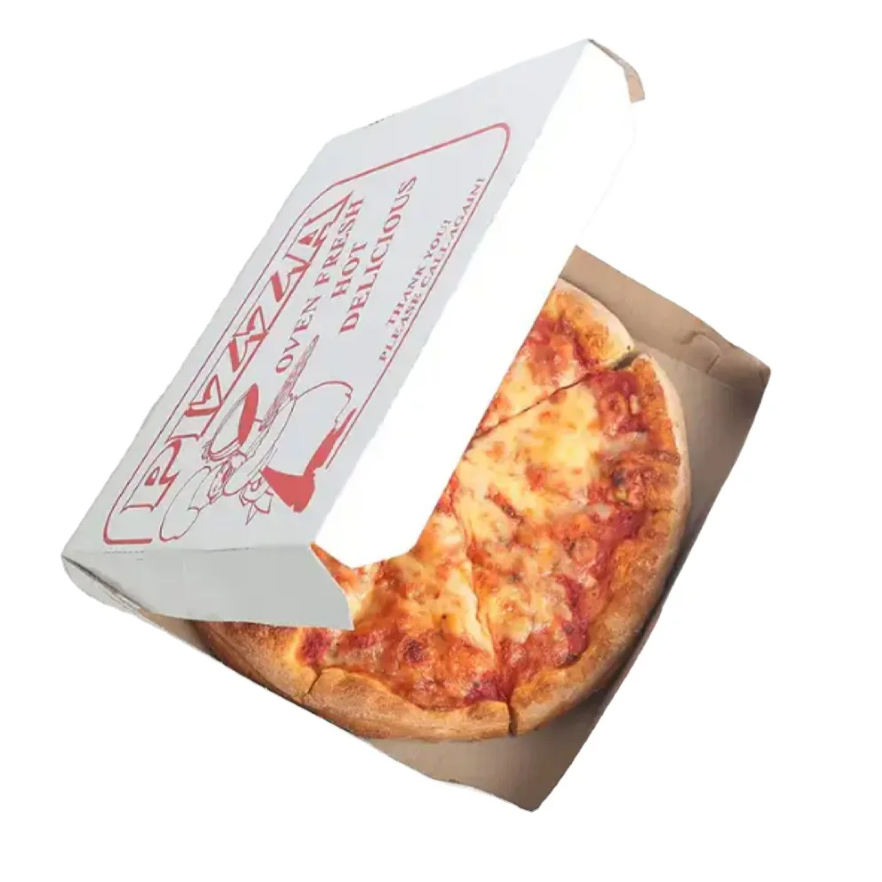 Popular Products Labels Long Food Packaging Carton Pizza Proofing Box Kraft Paper customized Logo Pizza Box Recyclable
