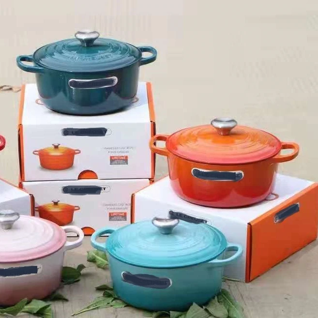 Iron Casting Deep Pan with Two Sides Handle and Lid