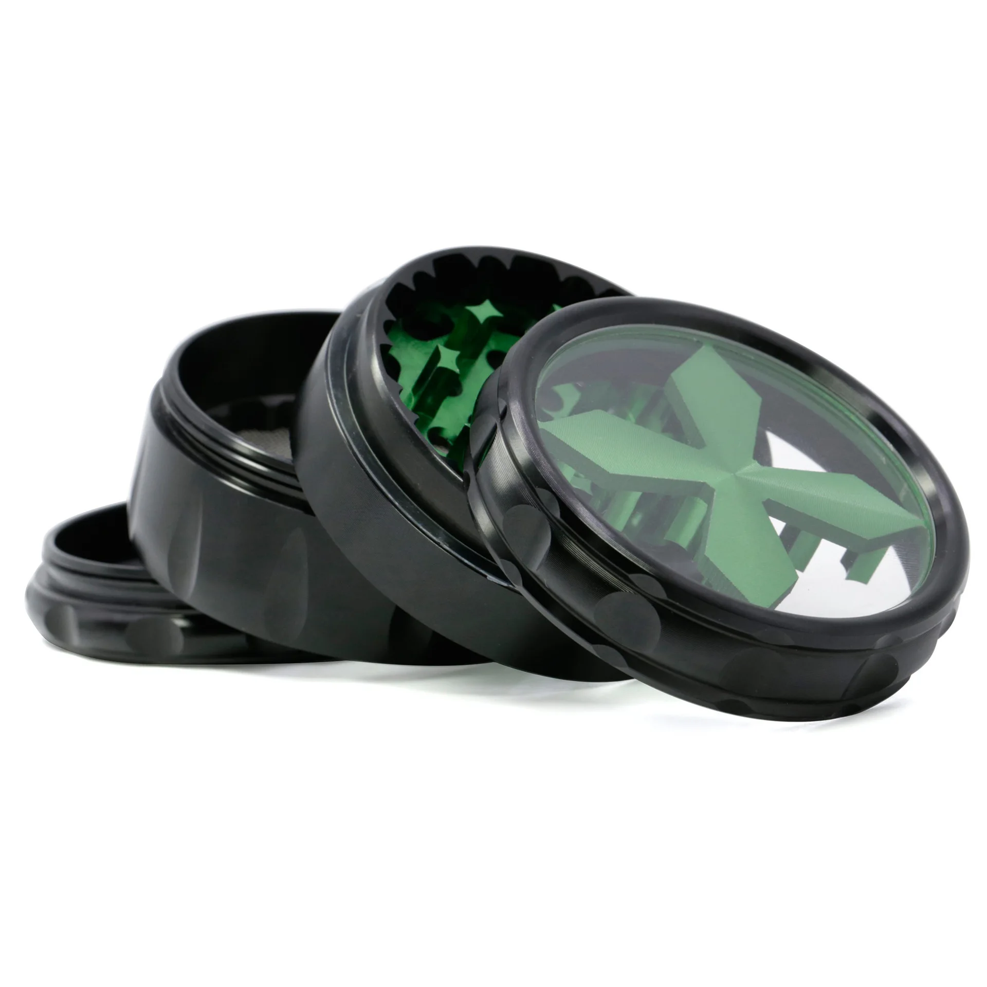 Drop shipping Chamfer Drum type crucifix Open window Custom logo Pepper Mills Tobacco Herb Spice Grinder