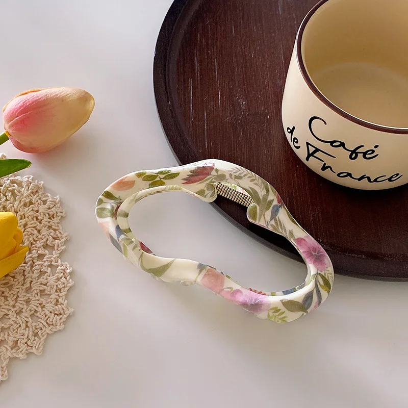 11.5cm Printed Hiar Pin Peony/ Morning glory/Camellia Large Cloud Hiar Claw