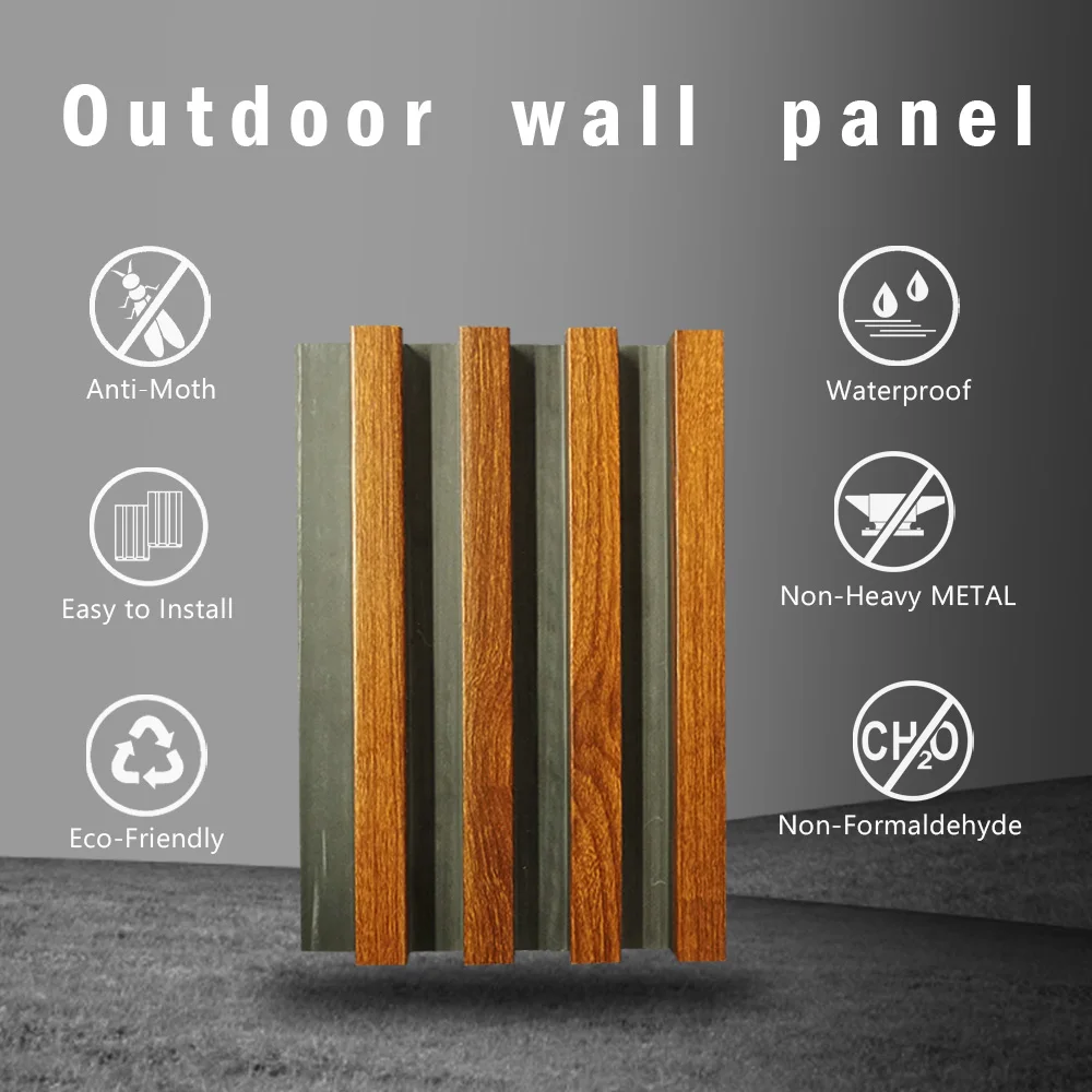 KASARO Wpc Exterior Wall Cladding Decor Wall Panel Outdoor Composite Great Wall Panel