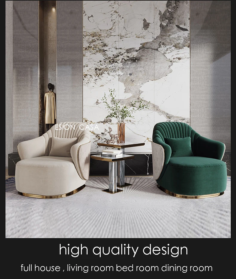 Italian style light luxury fabric lounge chair tiger chair single seat sofa  post-modern furniture