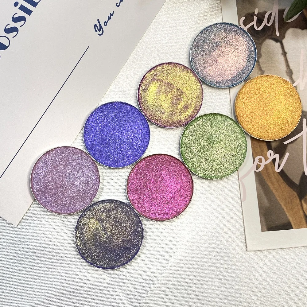 Customized multichrome eyeshadow palette oem makeup high pigment waterproof pearl eyeshadow palette private label