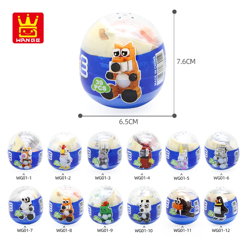 Wange CAPSULE MINI ANIMAL BUILDING BLOCK small set toy boys building block set