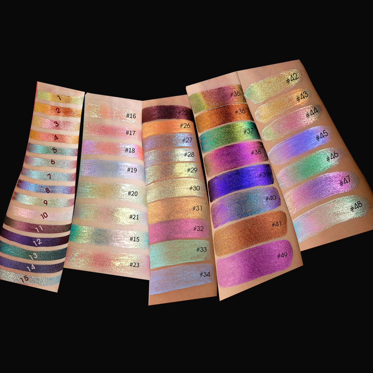 Hot Sale Duochrome 49 Colors Chrome Pigment Satin Eye Shadow Multichrome Neon Chrome Chameleon Liquid Eyeshadow