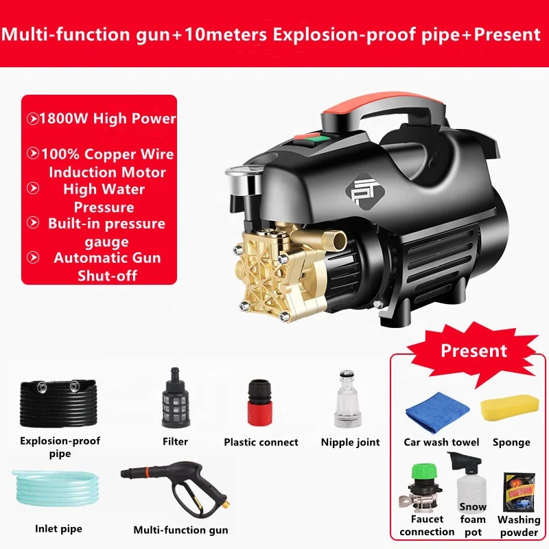 Household electric car washing machine 1.8KW 220V All Copper Induction Motor Car Washing Machine induction motor