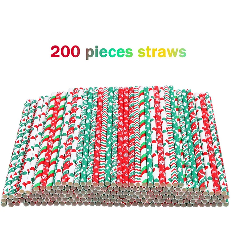 Custom Design Colorful Party Christmas China Decoration Paper Straw