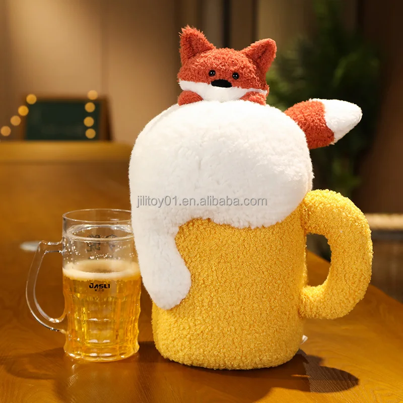 dropshipping 2022 beer design cow plush toy pillow best seller custom stuffed animal wholesalers