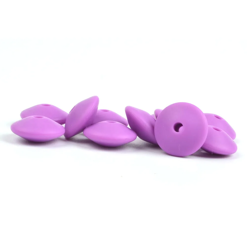 12mm Baby Teether Silicone Flat Lentil Beads for Jewelry