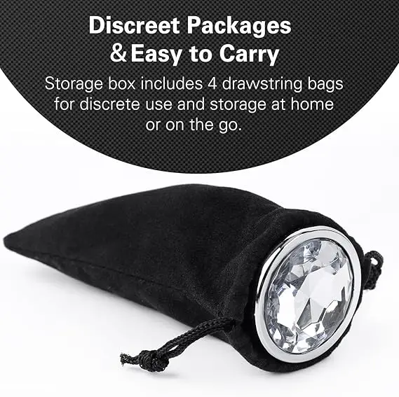 Butt Plug Set 4 Pieces Jewelry Butt Plug Sex Toy Anal G Spot Anal Sex Adult Toys Suitable for Adult Men and Women Couples Silver