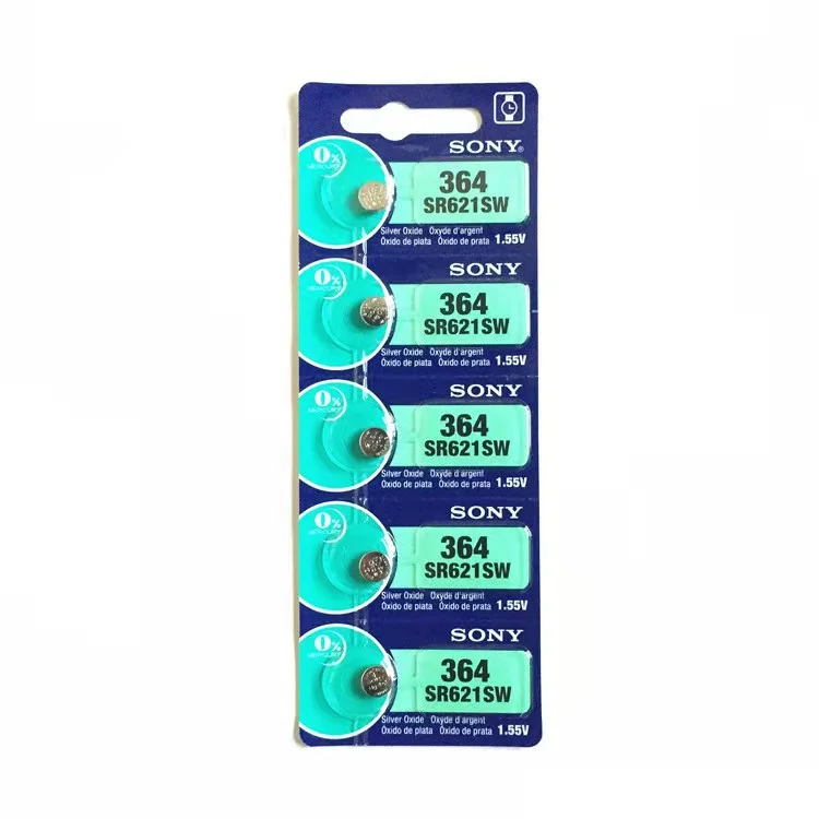 Flydatronic good price for Sony 364 Original 1.55V Silver Oxide Watch Battery 364 SR621SW V364 SR60 SR621 AG1 Button Coin Cell