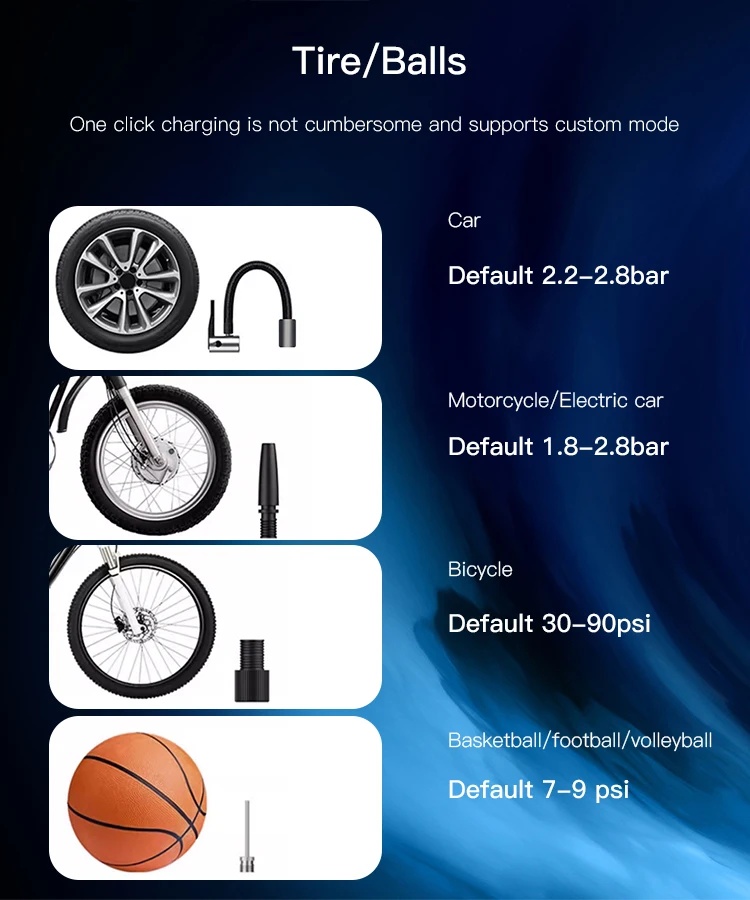 Yesido precise air replenishment Portable storage wireless Extra Long endurance Car mounted inflation pump