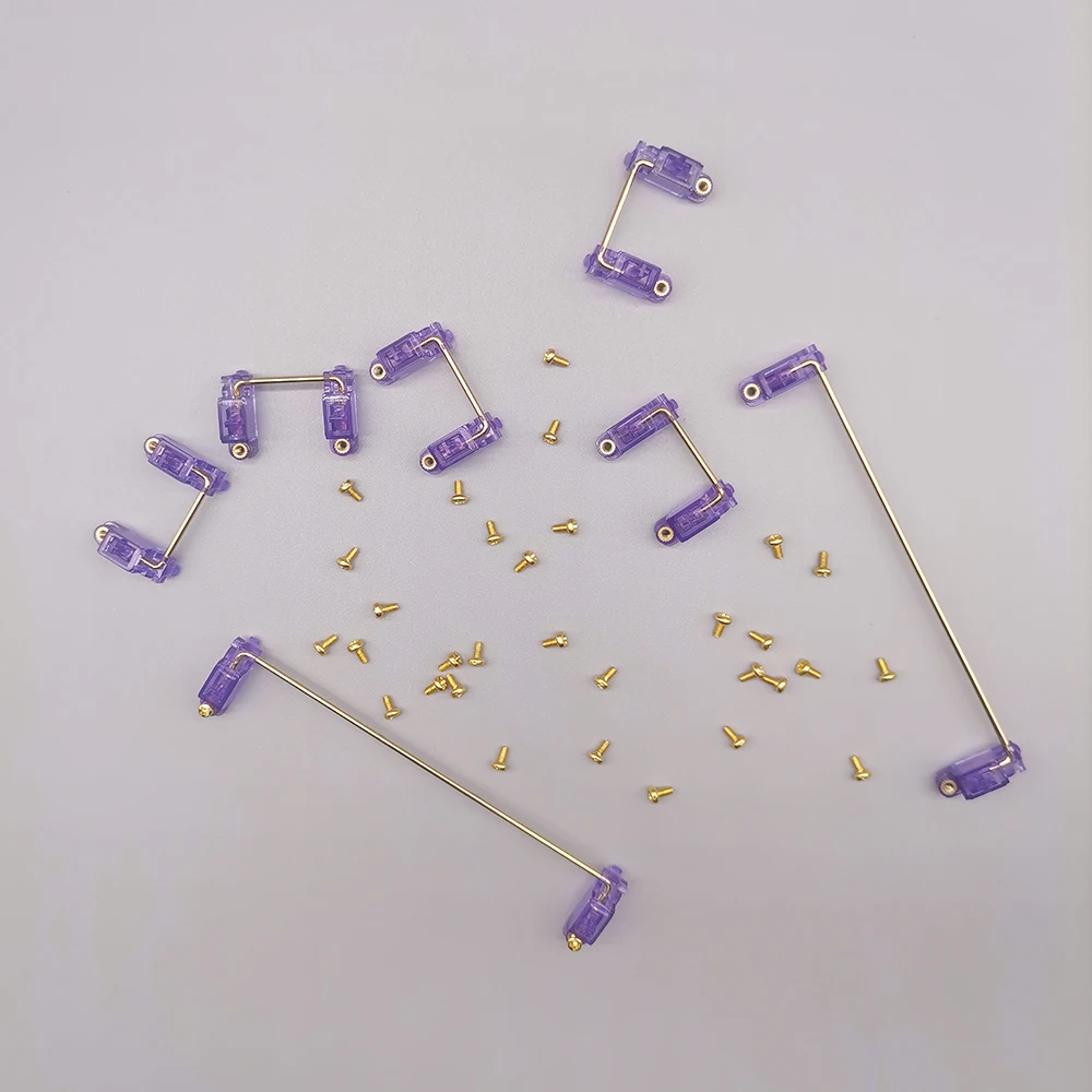 Wholesale Screw in Stabilizers with Purple Housing and Gold Plated Wire Stainless Steel for the Mechanical Keyboard