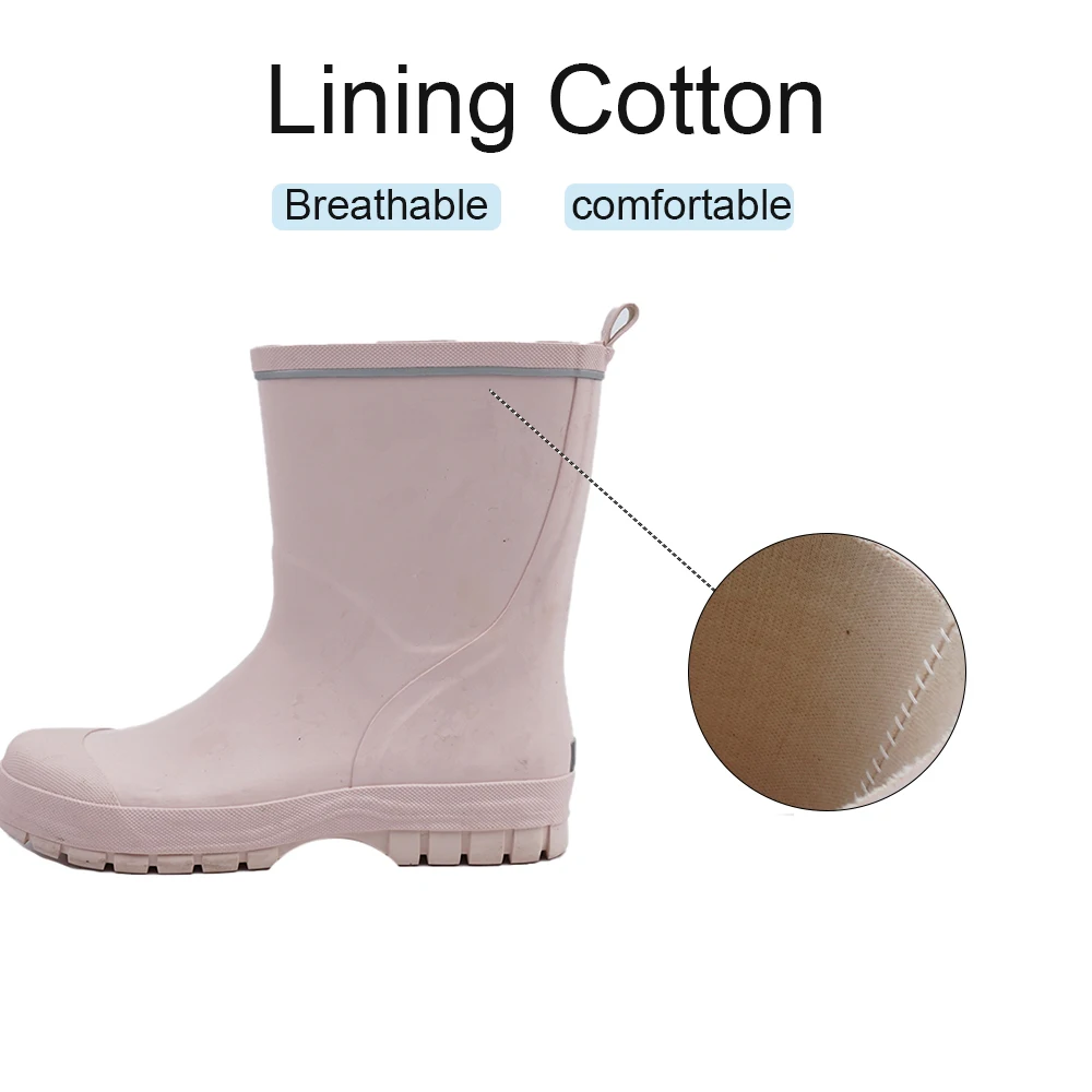 High Quality Children Solid Colors Pink Adorable Girls Waterproof Rainboots