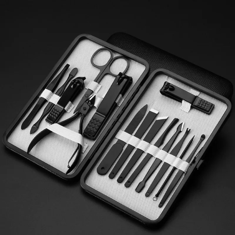 Professional best 7/10/12/15/18pcs mens nail grooming manicure gift set kit