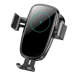 New Design  Airvent Clamp Mount Mobile Cell Smart Phone Holder Fast Quick Charging Car Chargers Wireless Charger Car Stand