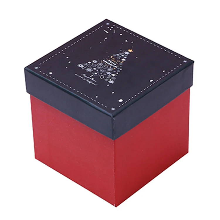 Оптовая продажа Рождественская красная маленькая подарочная картонная коробка с логотипом на заказ роскошные упаковочные коробки