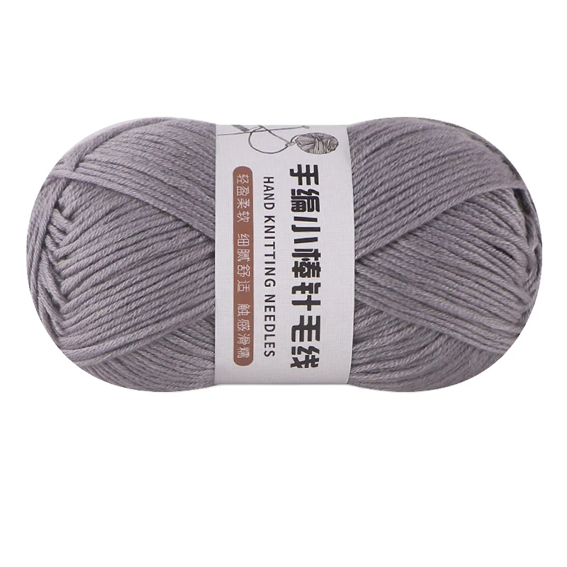 Dimuni 100g New Yarn Wholesale Factory Supply 10 ply 3mm Milk Cotton 100% Acrylic Crochet Hand Knitting Baby Cloth Yarn