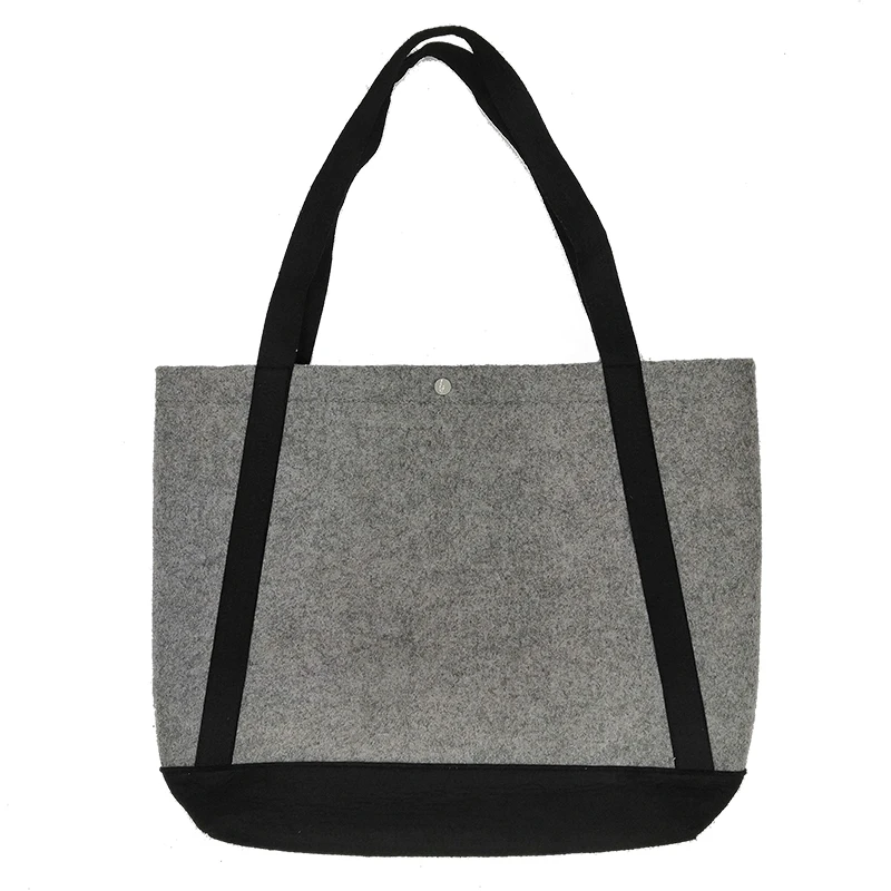 Top sale china manufacturer recycling reusable daily use grayladies felt tote bags Custom Shopping Felt Cloth Tote Bag