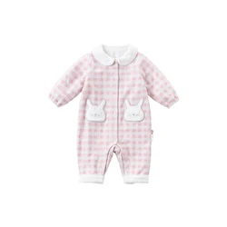 DBM14398 dave bella autumn new born baby cotton romper infant clothes girls print cute romper toddler baby 1 piece