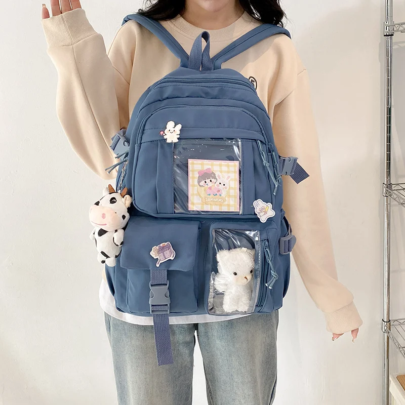 New Style Clear Kawaii Kids Campus School Backpack Waterproof School Bags for Girls and Boys mochilas kawaii