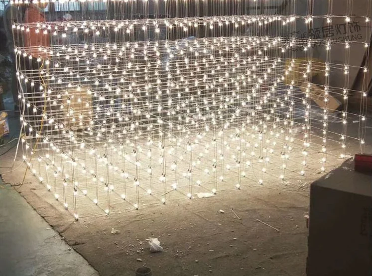 unusual modern  big LED square star chandelier for hotel lobby ceiling light