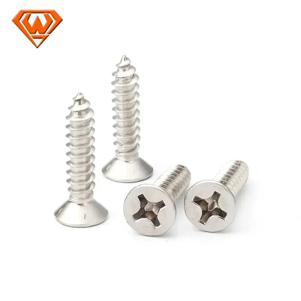 Metric Size M2~M10 Cross Round Flat Countersunk Head Self Tapping Screw