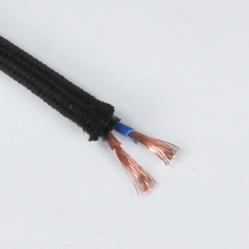 Vintage Round Braided Cable 2/3*0.75 Decor Textile Copper Wire For Lighting Accessories