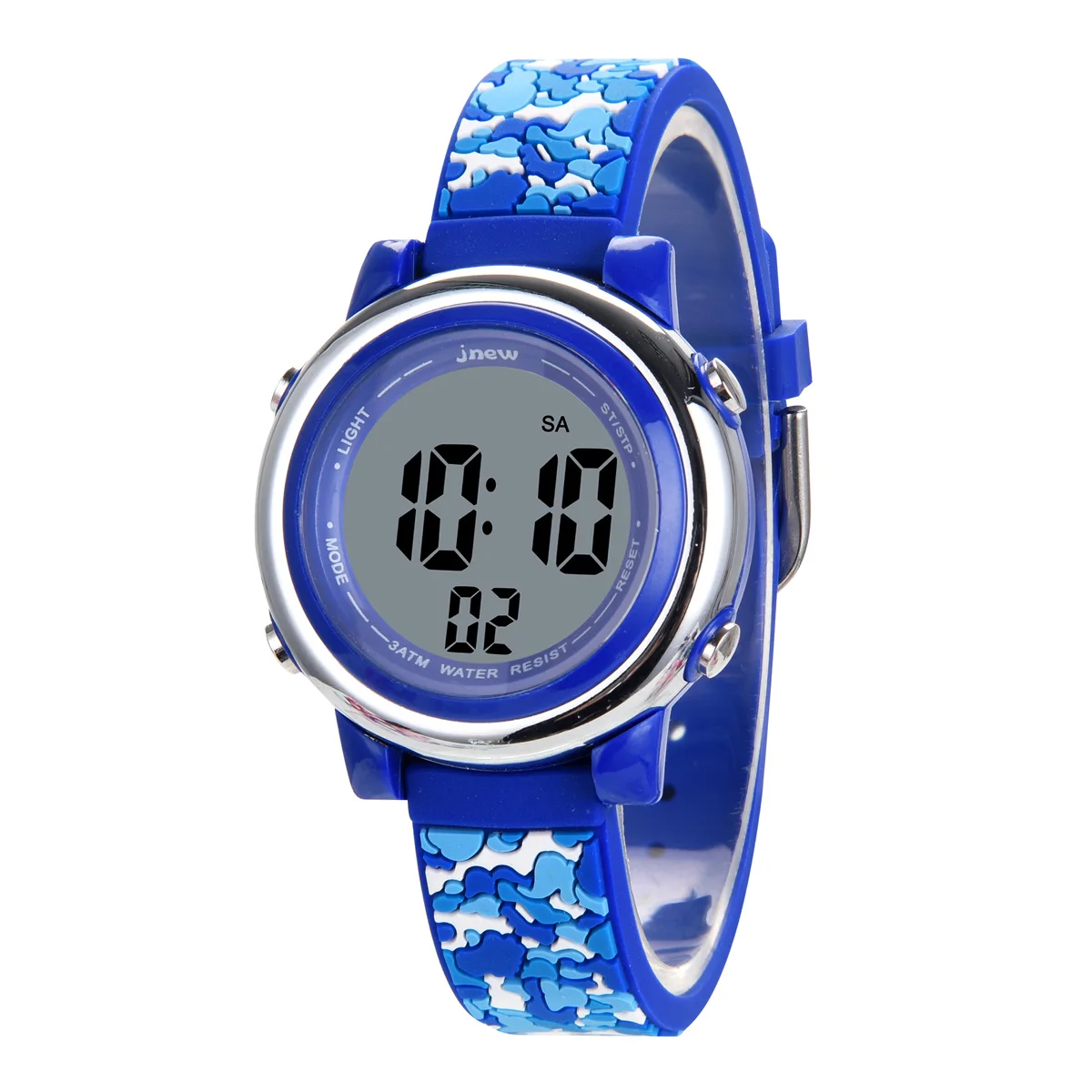 fashion camouflage blue custom color watch strap christmas presents silicone children waterproof sports watch