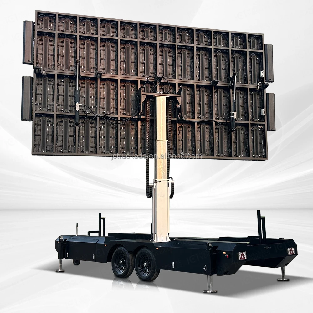 JCT 2024W JCT EF21W  rising 2.5m  LED Mobile Advertising Trailer Outdoor Billboard LED Truck Trailer Car Vehicle