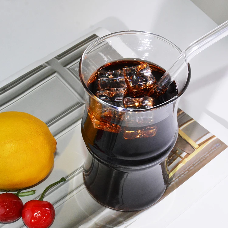 Transparent Premium Borosilicate Glass Bamboo Shape Coffee Mugs