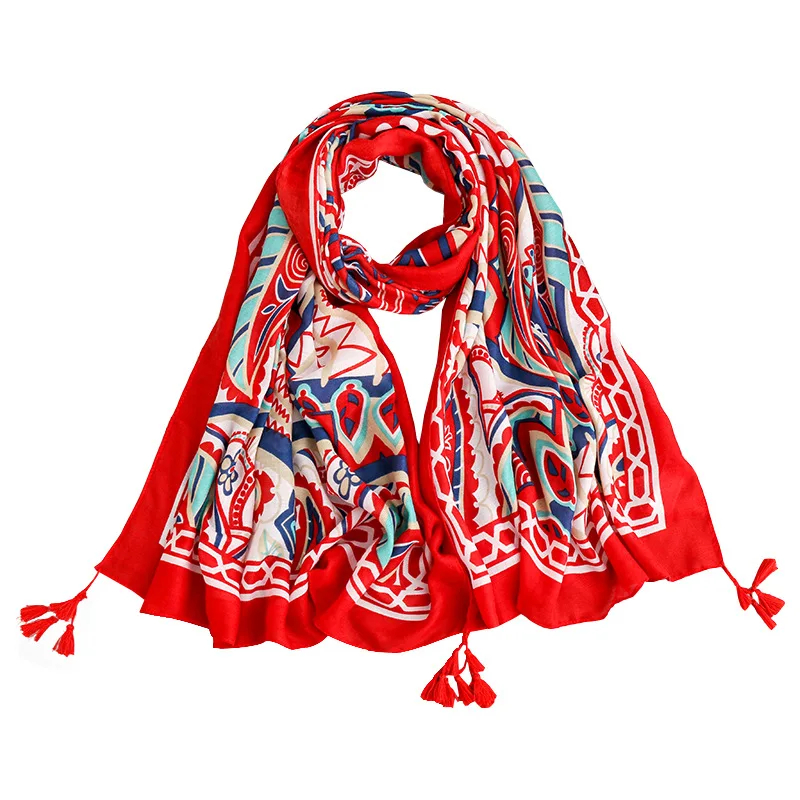  Factory wholesale summer cotton and linen big shawl female beach towel