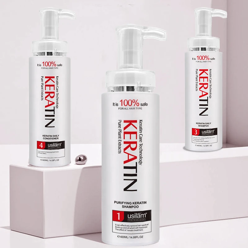 Organic Hair  Products Silk Protein Keratin Treatment Cream Hair  Set For African Hair  Brazilian Keratin